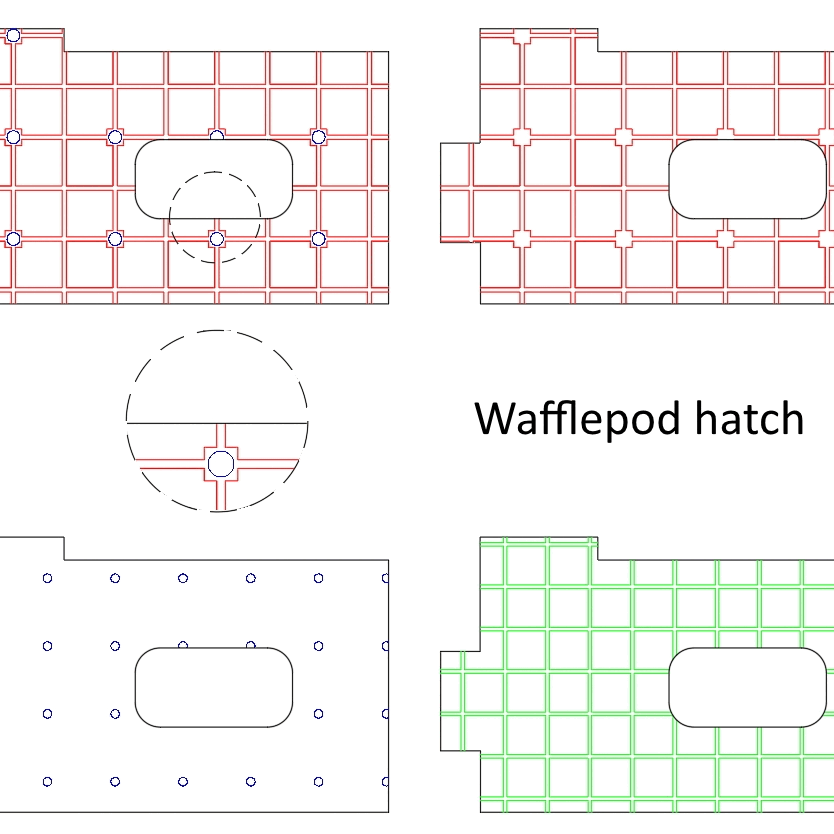 Waffle pod hatch pattern for AutoCAD or BricsCAD
